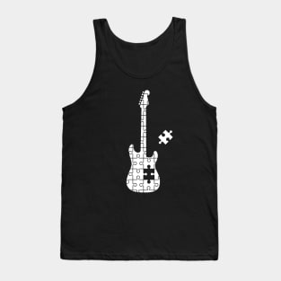 Puzzle S-Style Electric Guitar Silhouette Tank Top